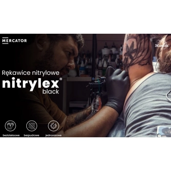 Rękawice nitrylowe czarne Mercator Nitrylex Black rozmiar S 100 szt.