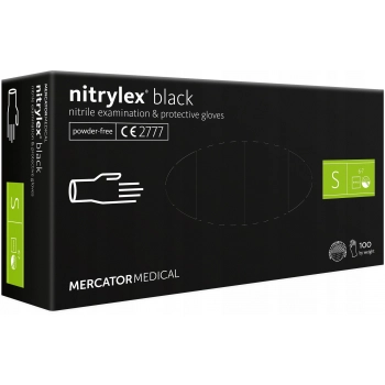 Rękawice nitrylowe czarne Mercator Nitrylex Black rozmiar S 100 szt.