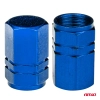 Aluminiowe nakrętki na wentyle kapturki niebieskie 4 szt AMIO-02239
