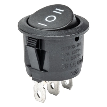 Włącznik czarny okrągły 12/230V BU03 AMIO-02463