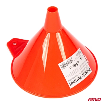 Lejek plastikowy uniwersalny mały do paliwa cieczy wody 14 cm AMIO-04041