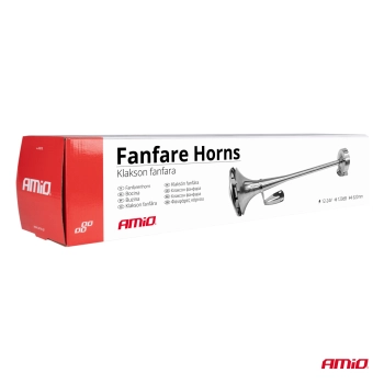 Klakson fanfara sygnał dźwiękowy chrom 620 mm 12V 24V LowTone AMIO-04078