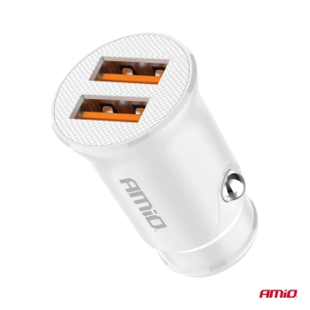 Ładowarka samochodowa 2x USB-A 2.1A AMIO-03872
