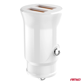 Ładowarka samochodowa 2x USB-A 2.1A AMIO-03872