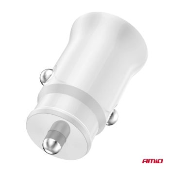 Ładowarka samochodowa USB-A + USB-C 20W AMIO-03877