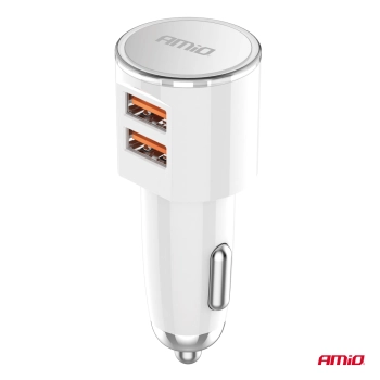Ładowarka samochodowa 2x USB-A 3.4A AMIO-03888