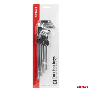 Klucze TORX długie 230 mm 9 szt. TKL AMIO-01039