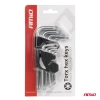 Klucze TORX krótkie 125 mm 9 szt. TKS AMIO-01040
