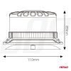 Lampa ostrzegawcza błyskowa kogut LED W28M 12V 24V AMIO-04105