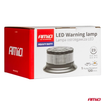Lampa ostrzegawcza błyskowa kogut LED W28B 12V 24V AMIO-04109