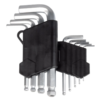 Klucze IMBUS zestaw kluczy imbusowych krótkie 125 mm 9 szt. AMIO-01041