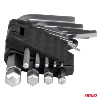 Klucze IMBUS zestaw kluczy imbusowych krótkie 125 mm 9 szt. AMIO-01041