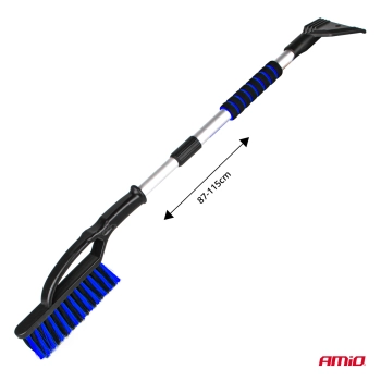 Szczotka zmiotka skrobaczka do szyb śniegu lodu mosiężna teleskopowa FUTURA BASIC 87-115 cm