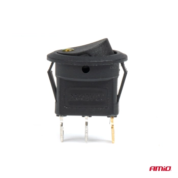 Włącznik przełącznik przycisk okrągły 12V 20A ON OFF podświetlenie żółte AMIO-03962