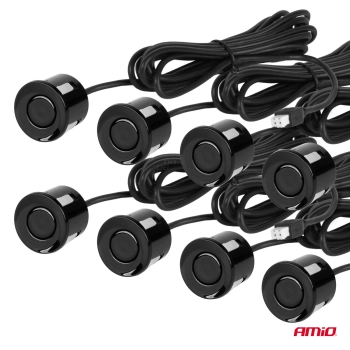Zestaw czujników parkowania cofania LED 8 sensorów czarne AMIO-01560