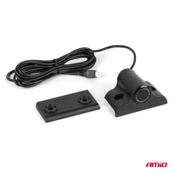 Zestaw czujników parkowania cofania LED COB 4 sensory czarne 19 mm TRUCK BUS AMIO-02286