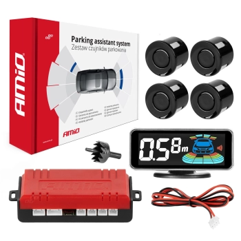 Czujniki parkowania cofania czarne LED 3D AMIO-03185