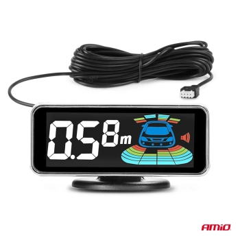 Czujniki parkowania cofania czarnw wewnętrzne LED 3D AMIO-03190
