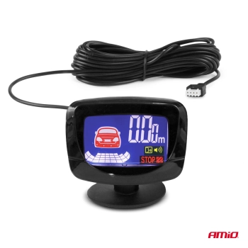Zestaw czujników parkowania czujniki cofania LED GRAF 4 sensory srebrne AMIO-01561