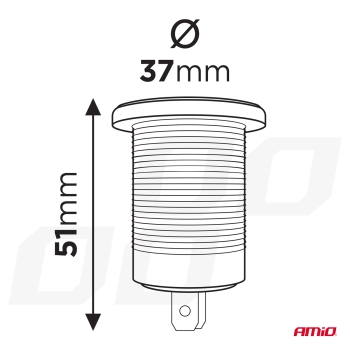 Ładowarka samochodowa z gniazdami USB wodoodporna z włącznikiem USB + 2x USB-C QC3.0 12V 24V AMIO-04596