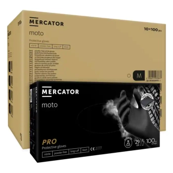 Rękawice nitrylowe Mercator MOTO BLACK rozmiar M 100szt.