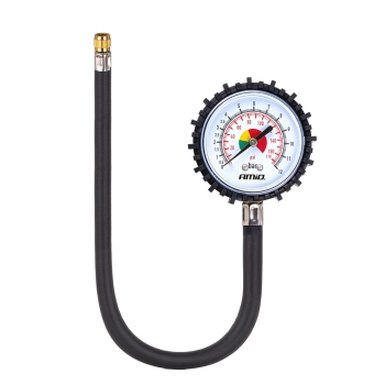 Ciśnieniomierz analogowy manometr z wężem 30cm 12 bar AMIO-04468