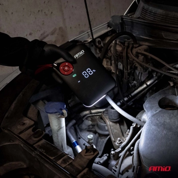 Urządzenie rozruchowe 4w1 booster powerbank kompresor latarka LED 12V 7,2Ah 600A PRO AMIO-04675