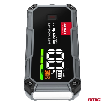 Urządzenie rozruchowe 3w1 booster powerbank latarka LED 12V 12Ah 1000A PRO AMIO-04676