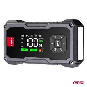 Urządzenie rozruchowe 4w1 booster powerbank kompresor latarka LED 12V 7,2Ah 600A PRO AMIO-04674