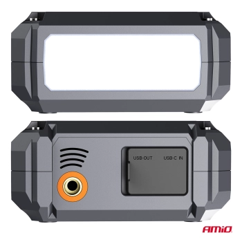 Urządzenie rozruchowe 4w1 booster powerbank kompresor latarka LED 12V 7,2Ah 600A PRO AMIO-04674