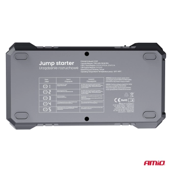 Urządzenie rozruchowe 4w1 booster powerbank kompresor latarka LED 12V 7,2Ah 600A PRO AMIO-04674