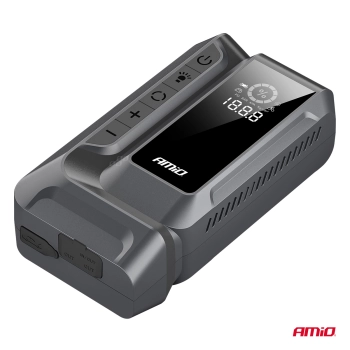 Urządzenie rozruchowe 4w1 booster powerbank kompresor latarka LED 12V 12Ah 1600A AMIO-04677