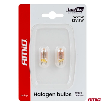 Żarówki halogenowe WY5W 12V5W LumiTec pomarańczowe chrom 2szt. AMIO-04626