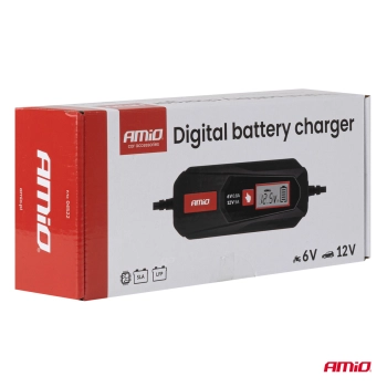 Prostownik cyfrowy LEAD ACID STD GEL AGM LFP MAX 5A 6V 12V AMIO-04522