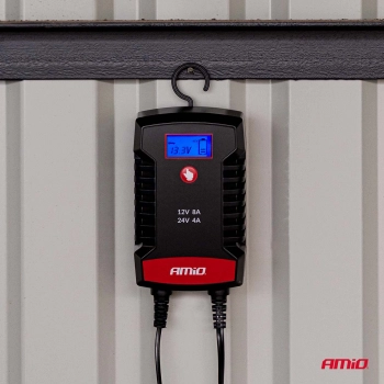 Prostownik cyfrowy AGM GEL STD LFP MAX 6A 6V 12V PRO HOOK AMIO-04532