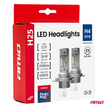 Żarówki samochodowe LED seria H25 CANBUS H4 H19 12V 36W AMIO-04711