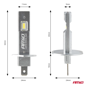 Żarówki samochodowe LED seria H25 CANBUS H1 12V 20W AMIO-04709