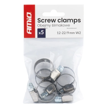 Obejma ślimakowa 5 szt. 12-22 mm/9 mm W2 AMIO-04581