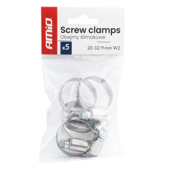Obejma ślimakowa 5 szt. 20-32 mm/9 mm W2 AMIO-04583