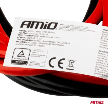 Kable przewody rozruchowe 350A 3.5m TÜV AMIO-04594