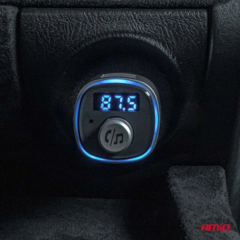 Transmiter samochodowy FM 2×USB-A microSD 12V 24V AMIO-04654