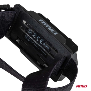 Latarka czołowa akumulatorowa z czujnikiem ruchu XPG+COB 1000mAh (BATT) AMIO-04663