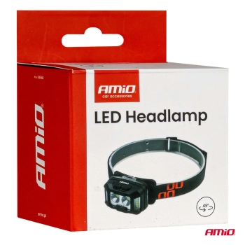Latarka czołowa akumulatorowa 2xXPG+10SMD 1800mAh SUPER BRIGHT (BATT) AMIO-04668