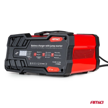 Prostownik z funkcją rozruchu ładowarka do akumulatora 12V 24V max 12A boost 75A 12V AMIO-02400