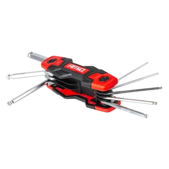 Klucze imbusowe HEX z kulką składane IMBUS 8szt. CRV AMIO-04788