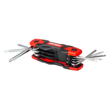 Klucze TORX składane 8szt. CRV AMIO-04789