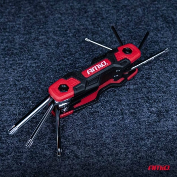 Klucze TORX składane 8szt. CRV AMIO-04789