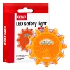 Samochodowa lampa awaryjna akumulatorowa z funkcją latarki LED 12SMD+3SMD 650mAh (BATT) światło czerwone AMIO-04673