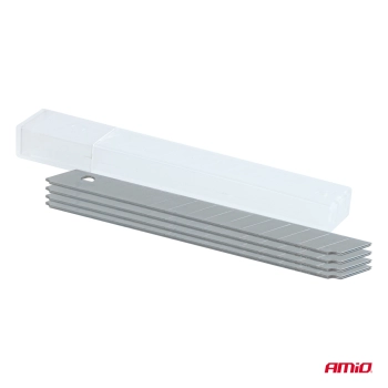 Nożyk uniwersalny z zestawem ostrzy ABS 80x9x0,4mm 1+5 AMIO-04818