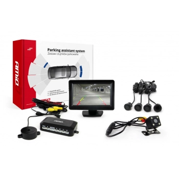 Zestaw czujników parkowania TFT01 4,3" z kamerą HD-315-LED 4 sensory czarne "GOLD"